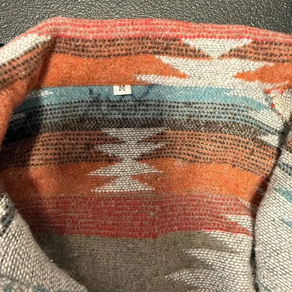 Southwestern Style Button-Up Jacket Shacket Oversized Women’s size Large - Picture 8 of 10